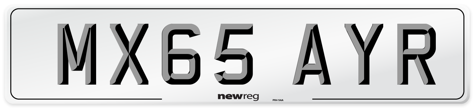 MX65 AYR Number Plate from New Reg
